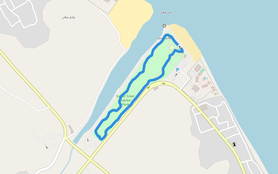 Sallan Silver Jubilee Park walking route map in Sohar