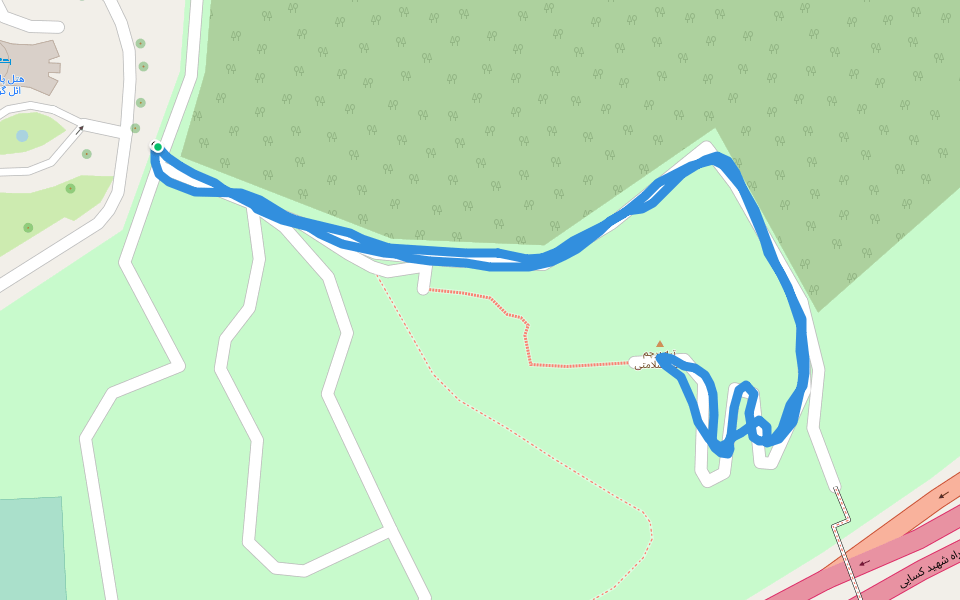 ائل گؤلی - شاه گؤلی walking route map in شیران