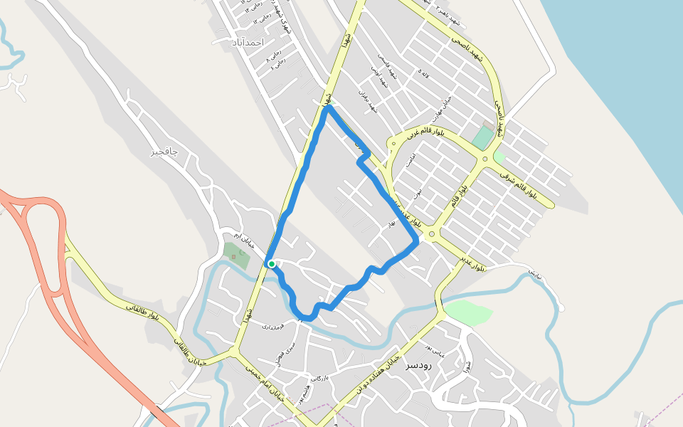 پارک بازی کودکان walking route map in رودسر