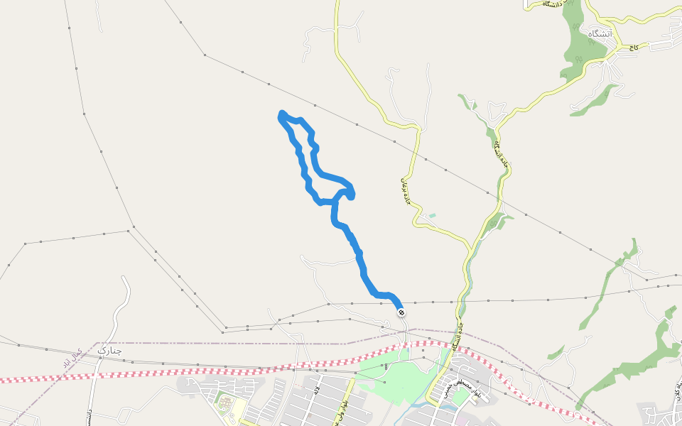 دهکده تفریحی گردشگری باغستان walking route map in Andisheh New Town