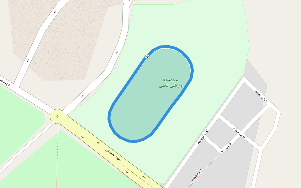 مجموعه ورزشی تختی walking route map in Shahrud