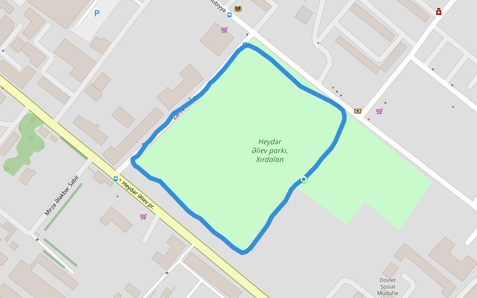 Heydər Əliev parkı, Xırdalan walking route map in Xırdalan