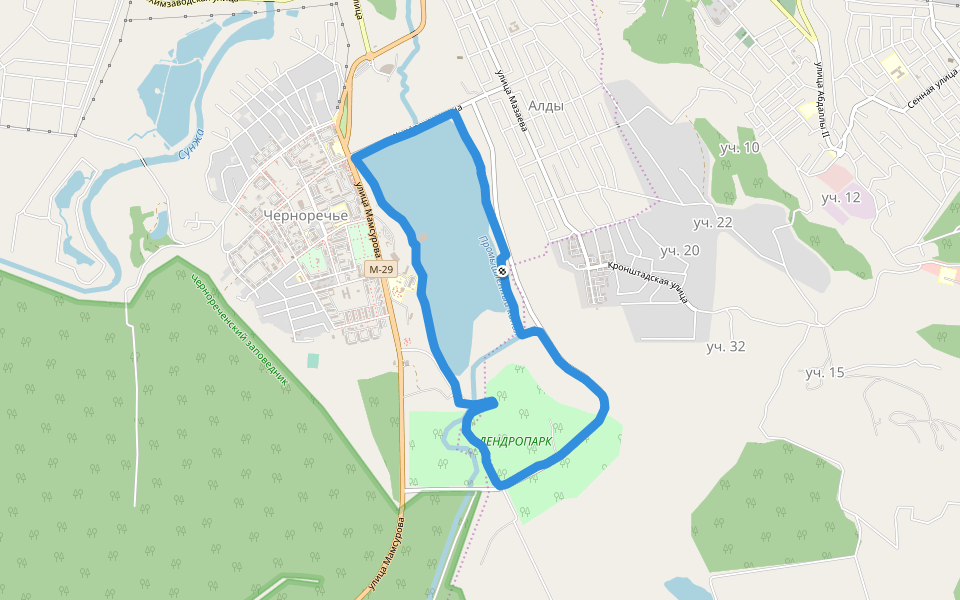 ДЕНДРОПАРК walking route map in Shelkovskaya