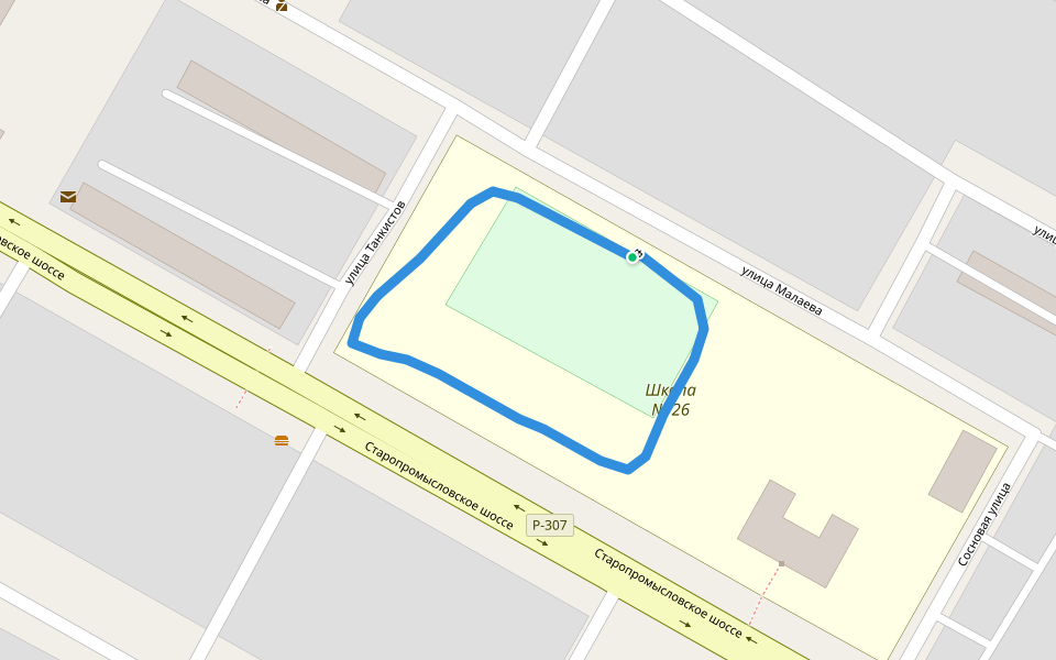 Школа № 26 walking route map in Shelkovskaya