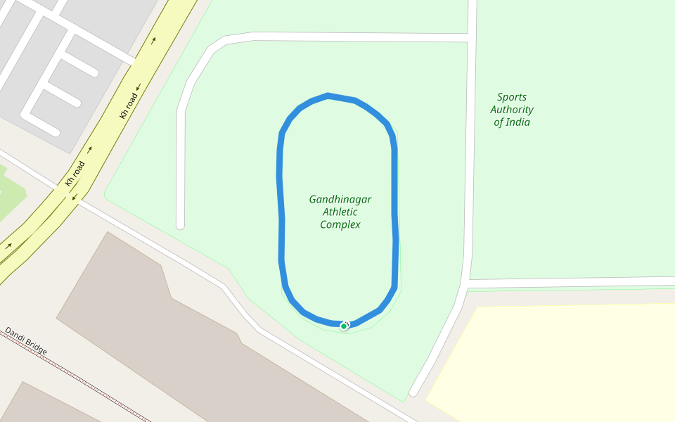 Sports Authority of India walking route map in Gandhinagar