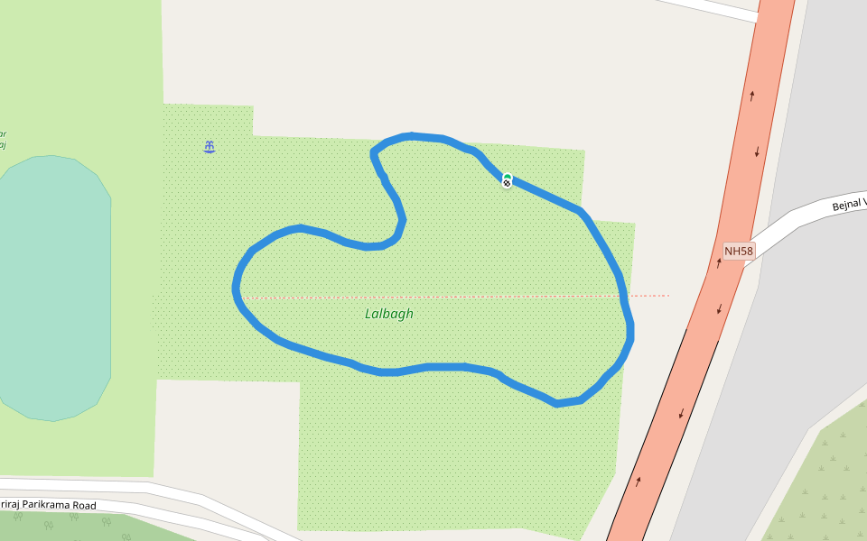 Lalbagh walking route map in Nathdwara