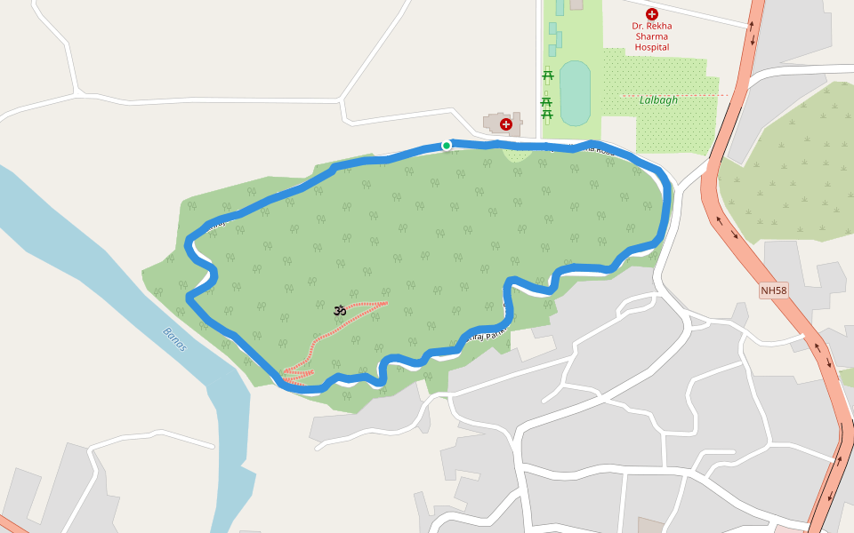 Lalbagh walking route map in Nathdwara