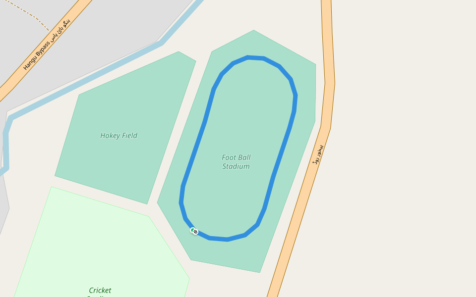 Foot Ball Stadium walking route map in Kohat Development Authority