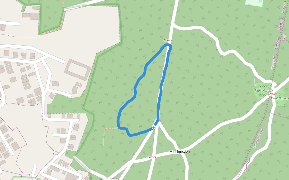 Aravali Biodiversity Park walking route map in New Delhi