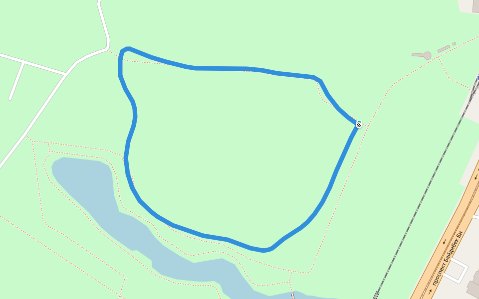 Дендропарк walking route map in Shymkent