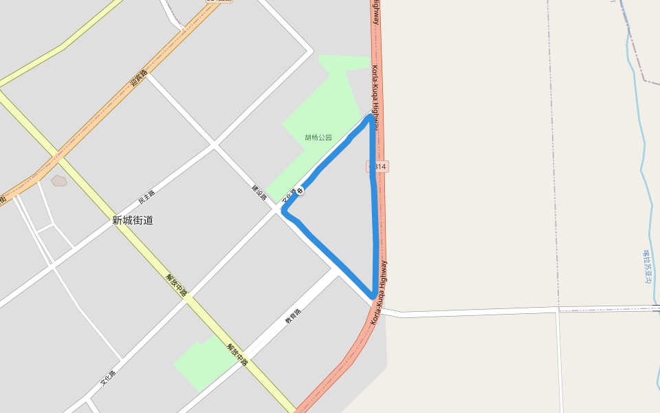 文化路 walking route map in A Ke Su Di Qu