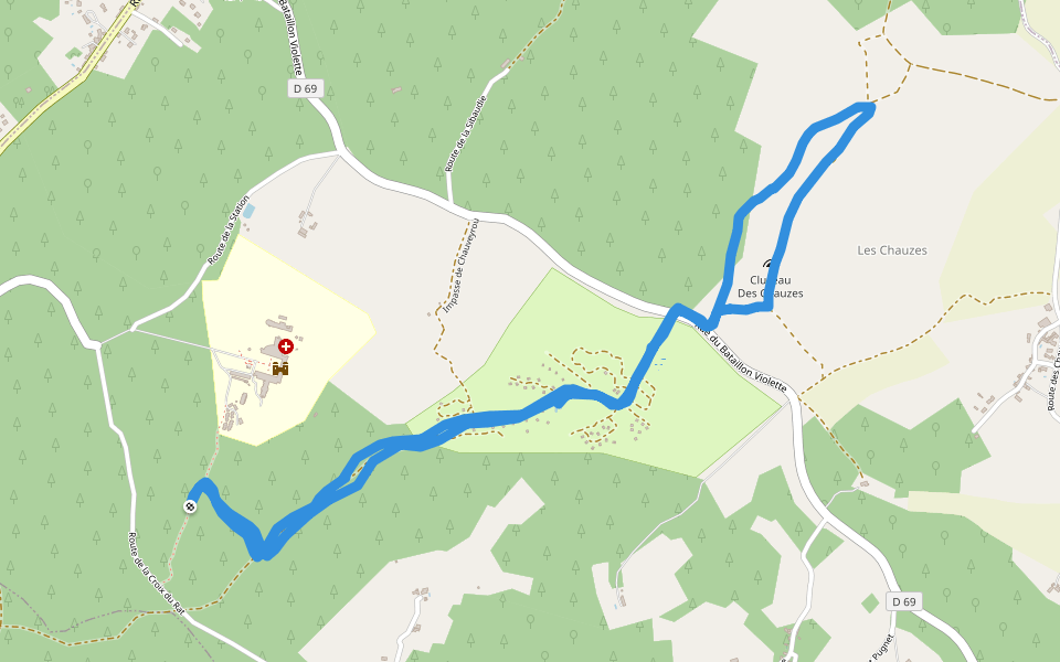 Impasse de Chauveyrou walking route map in Antonne-et-Trigonant
