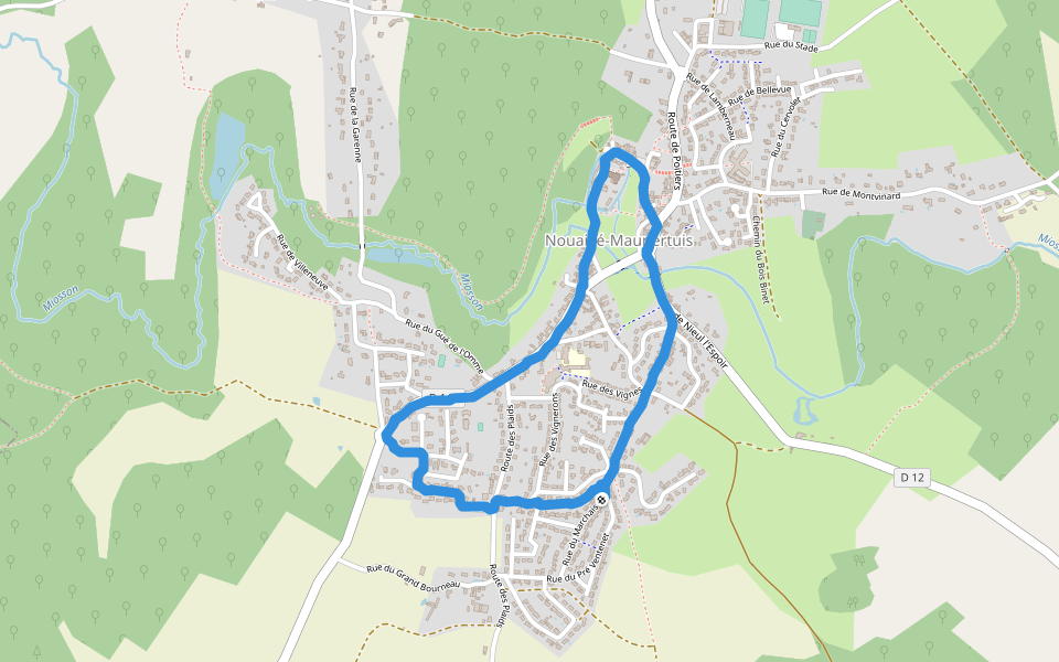 Place Raoul du Fou walking route map in Nouaillé-Maupertuis