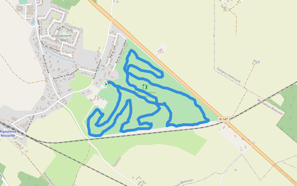 golf mignaloux walking route map in Mignaloux-Beauvoir