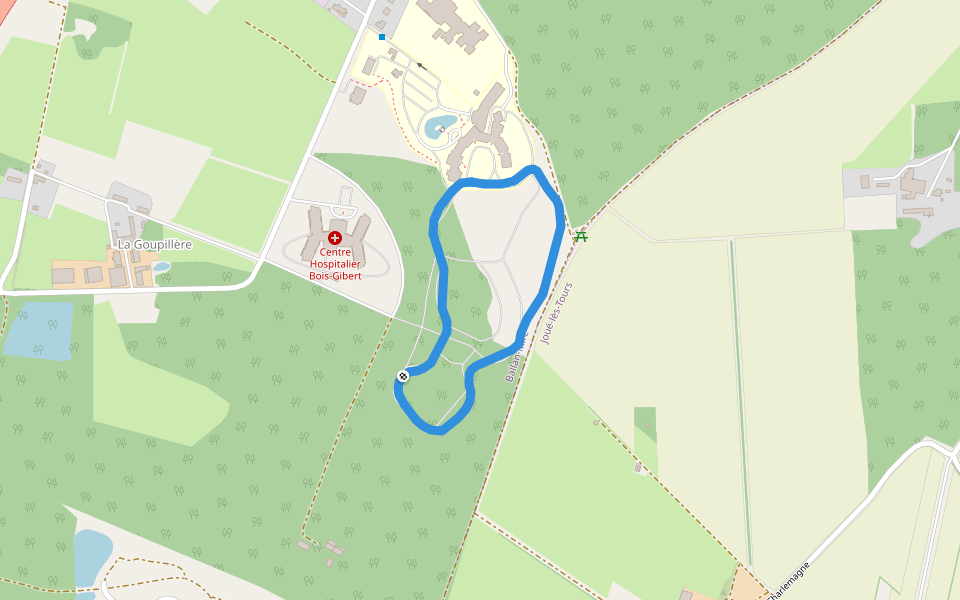 Centre Bois-Gibert walking route map in Ballan-Miré