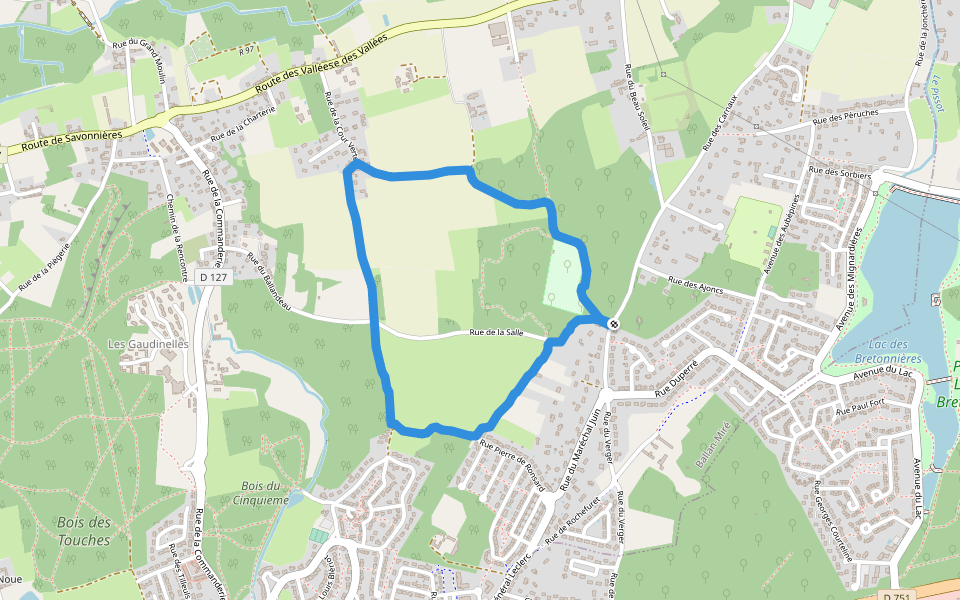 Rue de la Cour Verto walking route map in Ballan-Miré