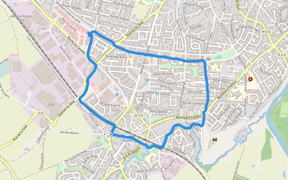 coulée verte walking route map in Le Cendre