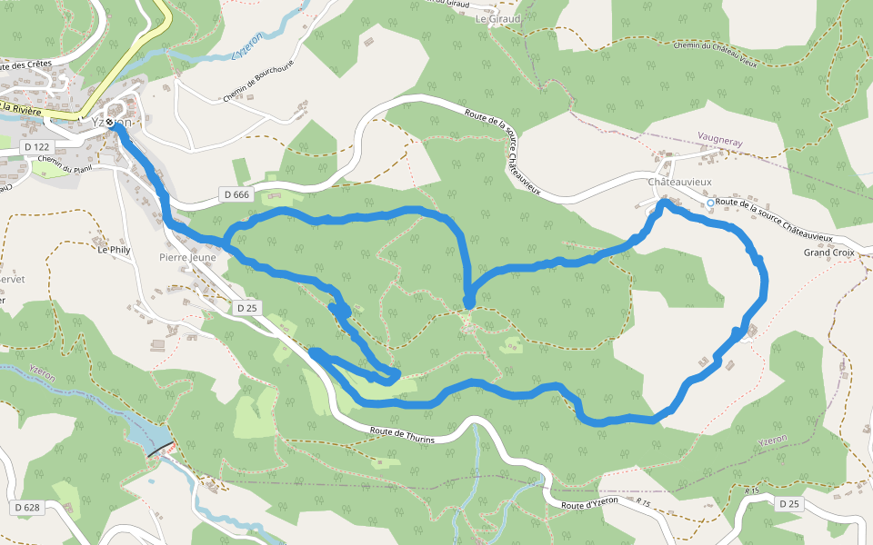 Cg Nature - Chemin de Py froid walking route map in Yzeron