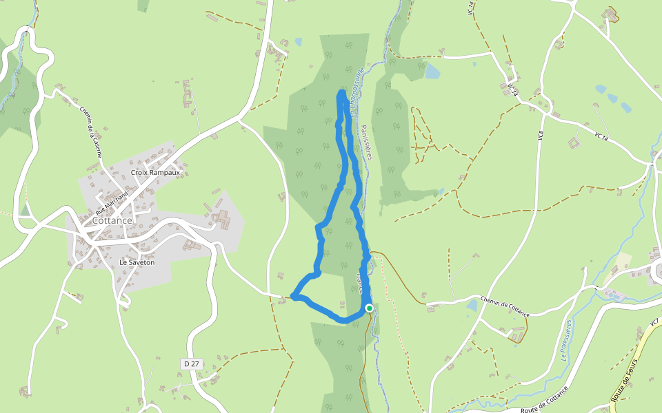 La Charpassonne walking route map in Cottance