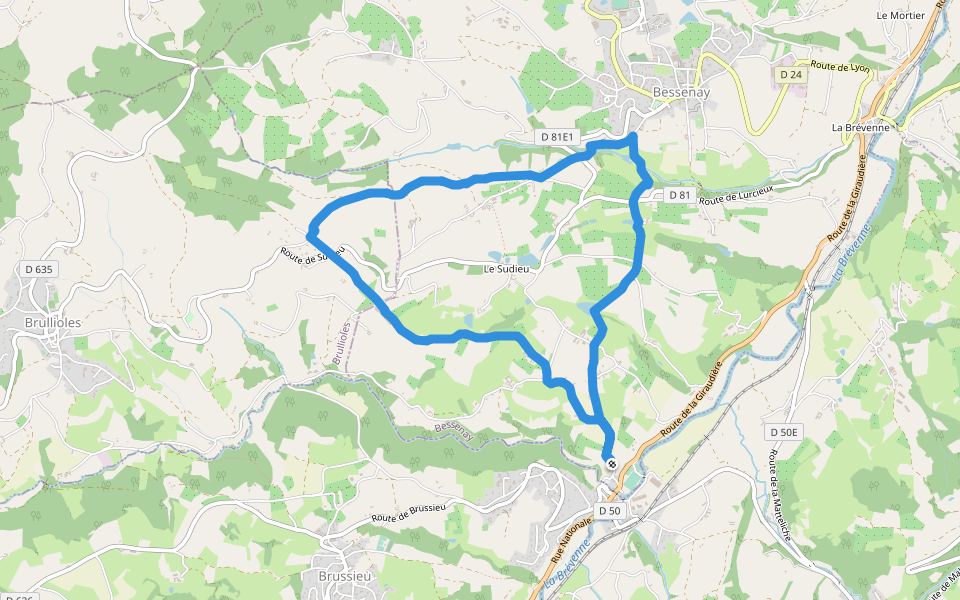 Roulottes et compagnies walking route map in Bessenay