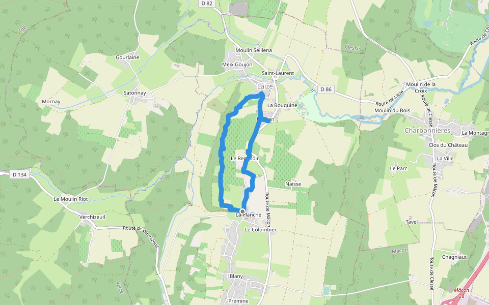 Écale primaire - Rue du Reposoir walking route map in Laizé