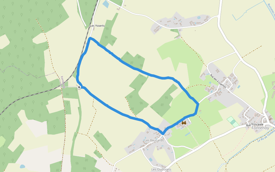 Centre Régional d'Art Contemporain walking route map in Fontenoy