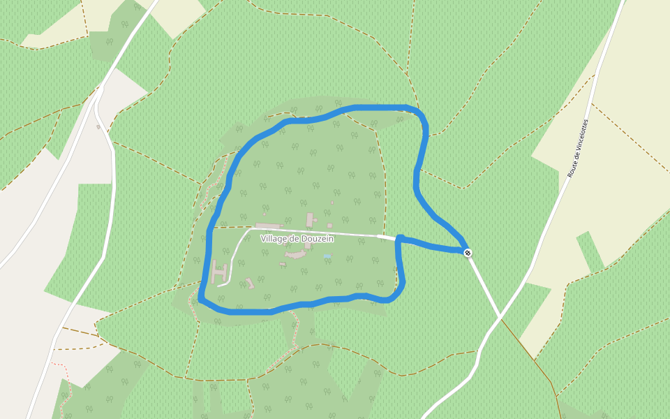 Village de Douzein walking route map in Saint-Bris-le-Vineux