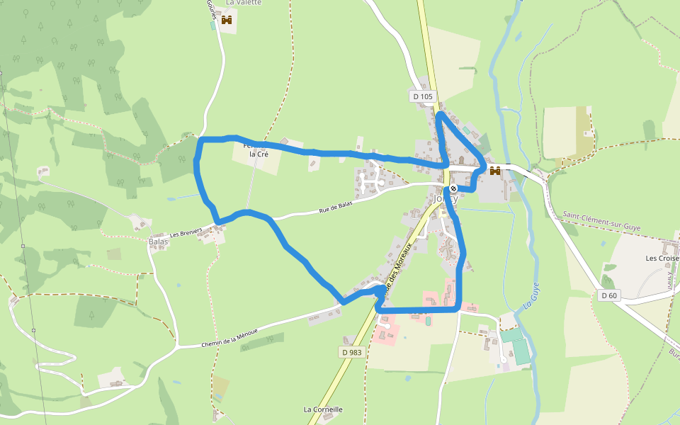 Terrain multisports d'accès libre walking route map in Joncy