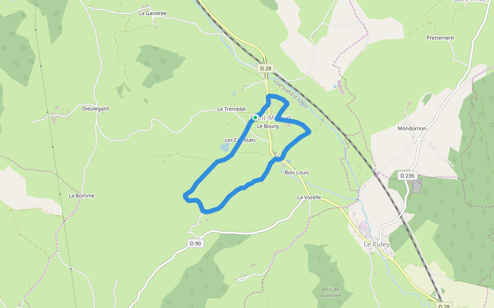 Saint-Micaud walking route map in Saint-Micaud