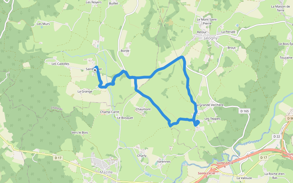 Impasse de la Molle Ruée walking route map in Château