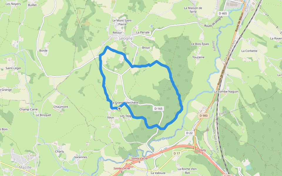 Brout walking route map in Jalogny