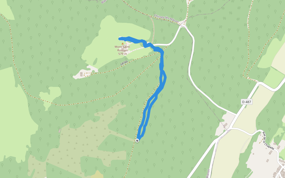 GR76a walking route map in Blanot