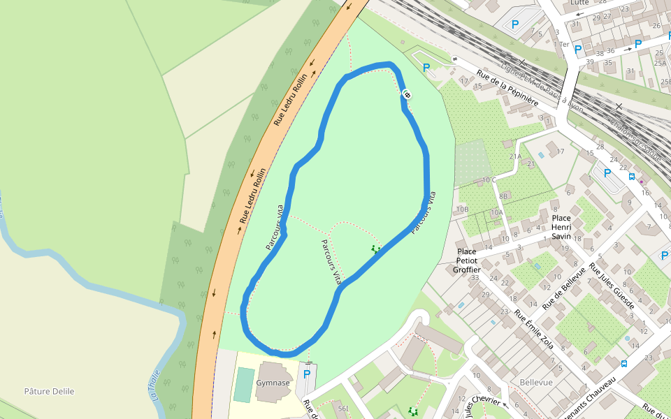 Gymnase walking route map in Chalon-sur-Saône