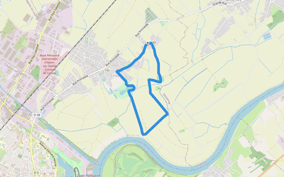 Bief le Ruiseau walking route map in Crissey