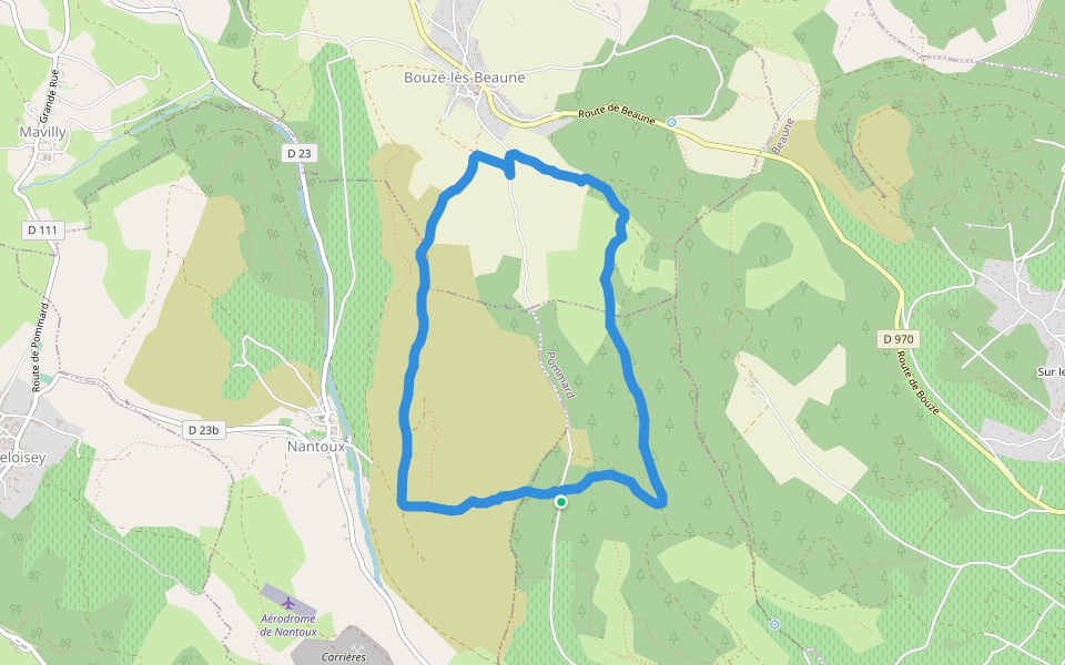 Chemin de l'Ancien Tramway walking route map in Pommard