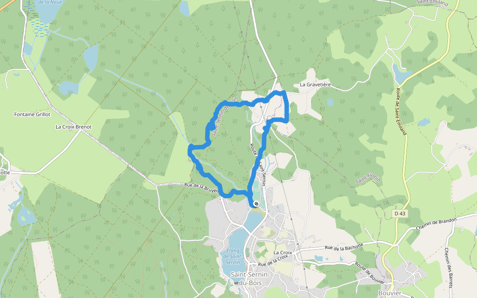 St Sernin du bois cascade de la pissoire Bourgogne walking route map in Saint-Sernin-du-Bois