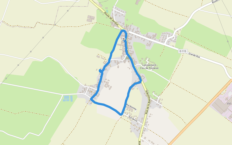 Rue de la Nasse walking route map in Ciel