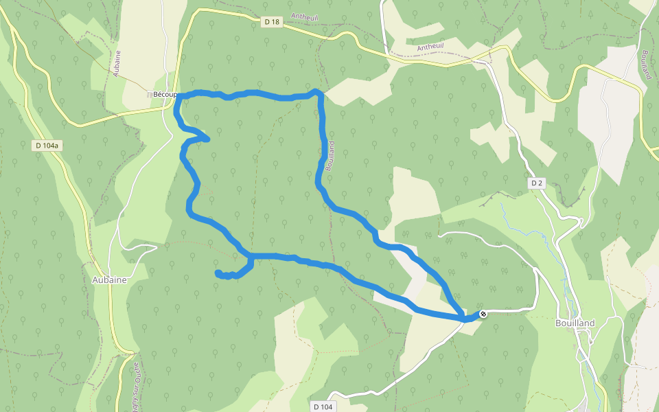 De Combe en Combe walking route map in Bouilland