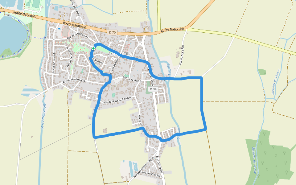 Les Marronniers walking route map in Arc-sur-Tille
