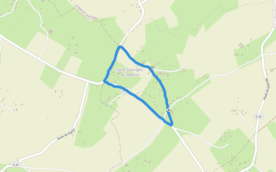 Saint-Georges-du-Mesnil walking route map in Le Mesnil-Saint-Jean