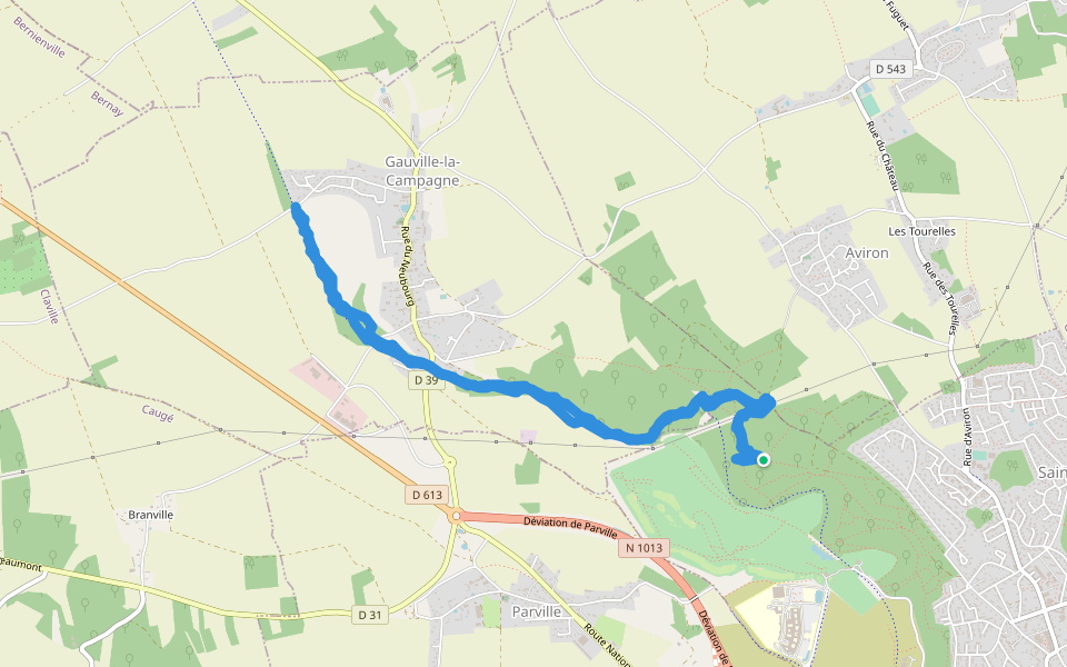 Chemin du Stade walking route map in Évreux