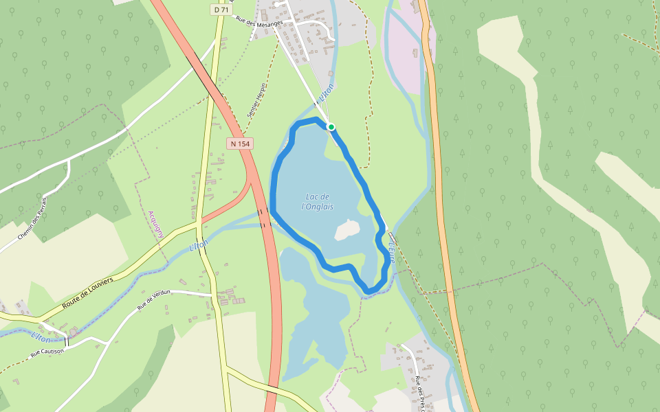 Lac de l'Onglais walking route map in Acquigny
