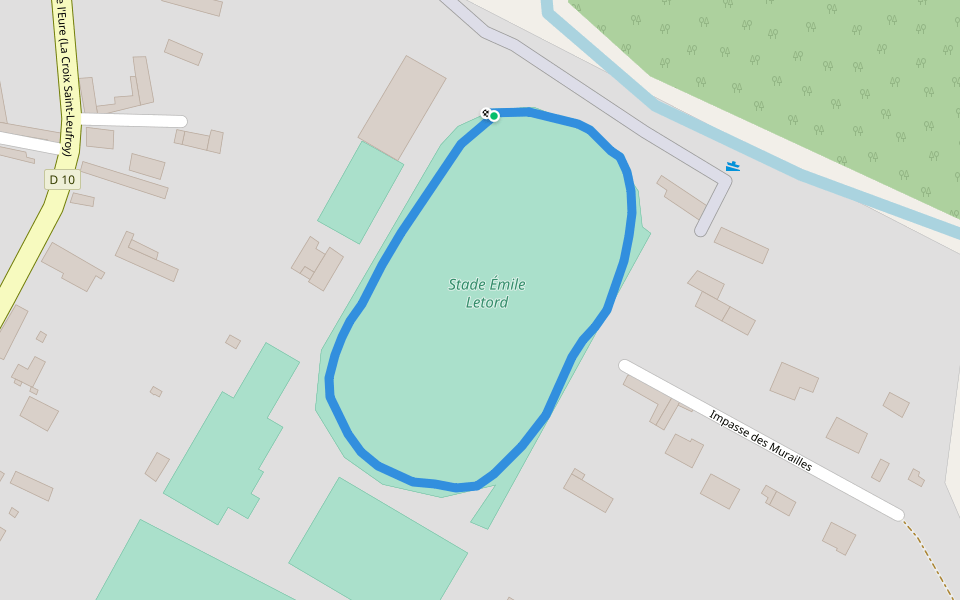 Stade Émile Letord walking route map in Clef-Vallée-d'Eure