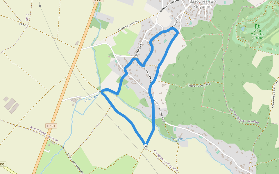 Maison Louis Carré - Alvar Aalto walking route map in Bazoches-sur-Guyonne