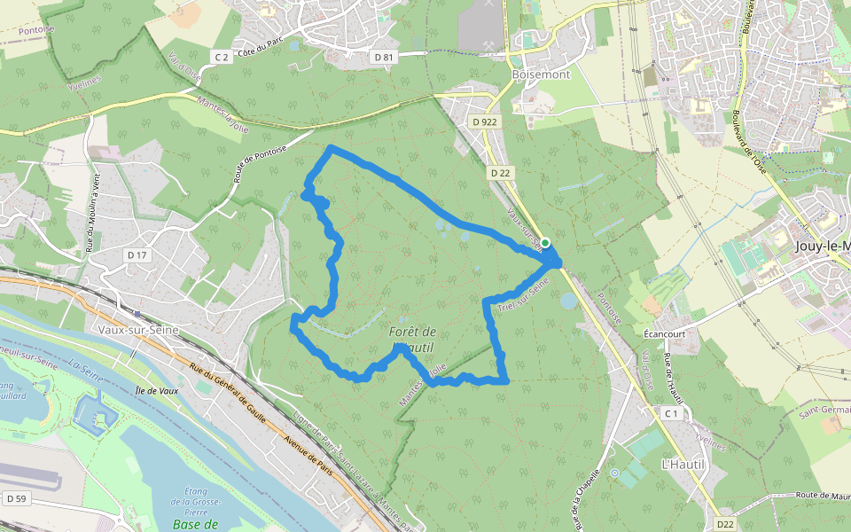 Saint-Germain-en-Laye walking route map in Boisemont