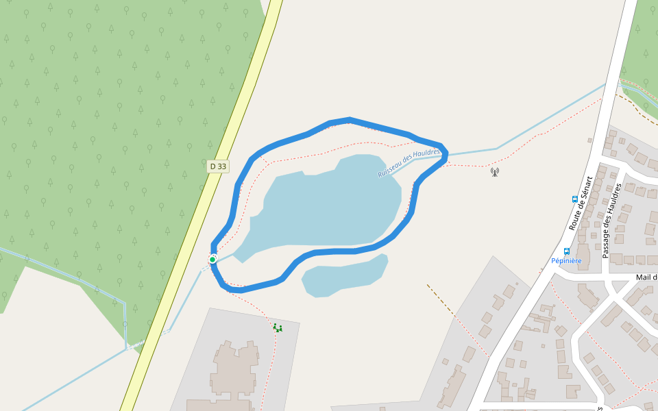 Forêt domaniale de Sénart walking route map in Tigery