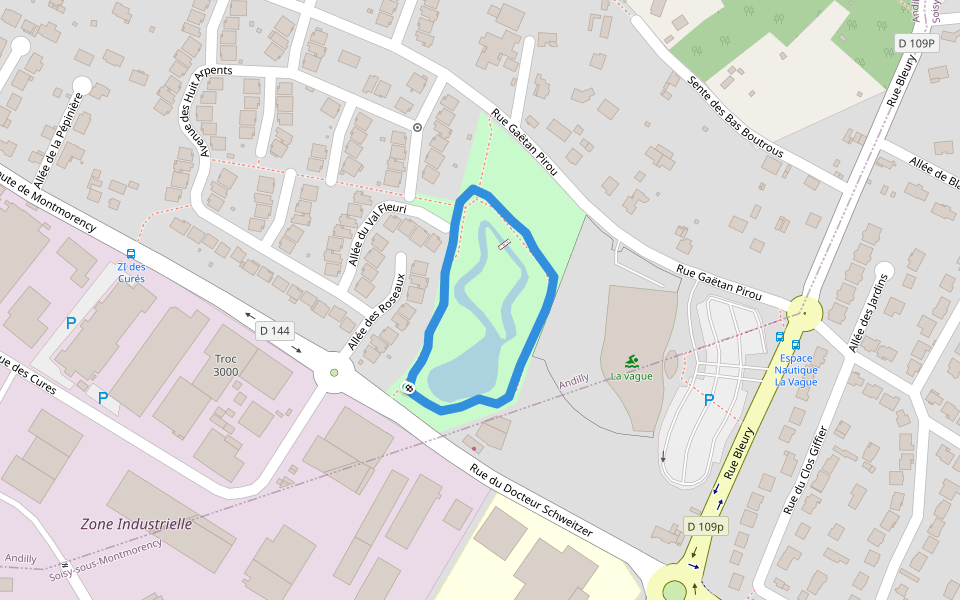 La vague walking route map in Andilly