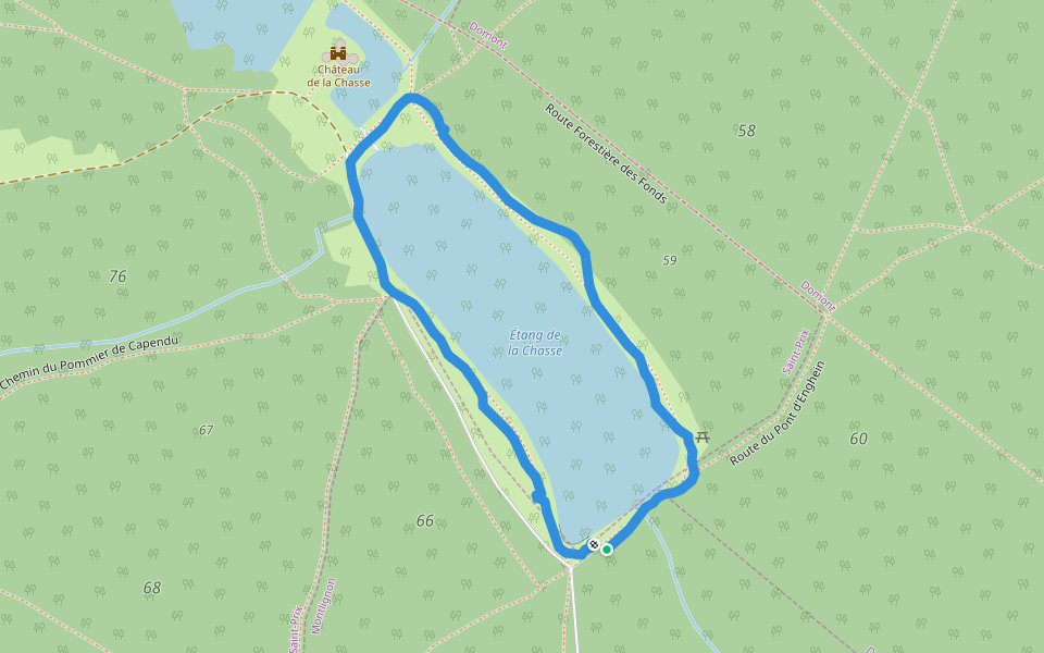 Étang de la Chasse walking route map in Montlignon
