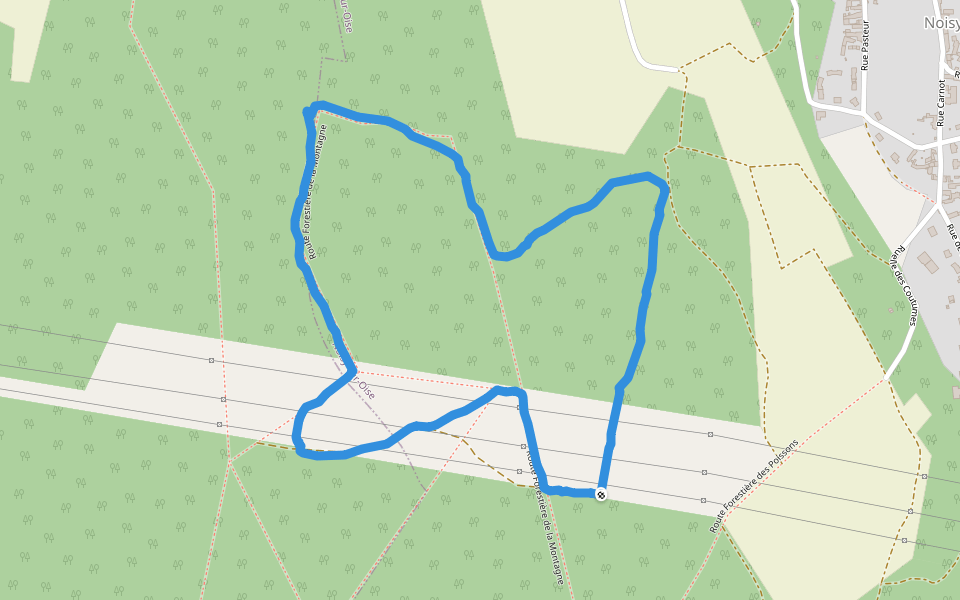 Route Forestière de la Montagne walking route map in Noisy-sur-Oise