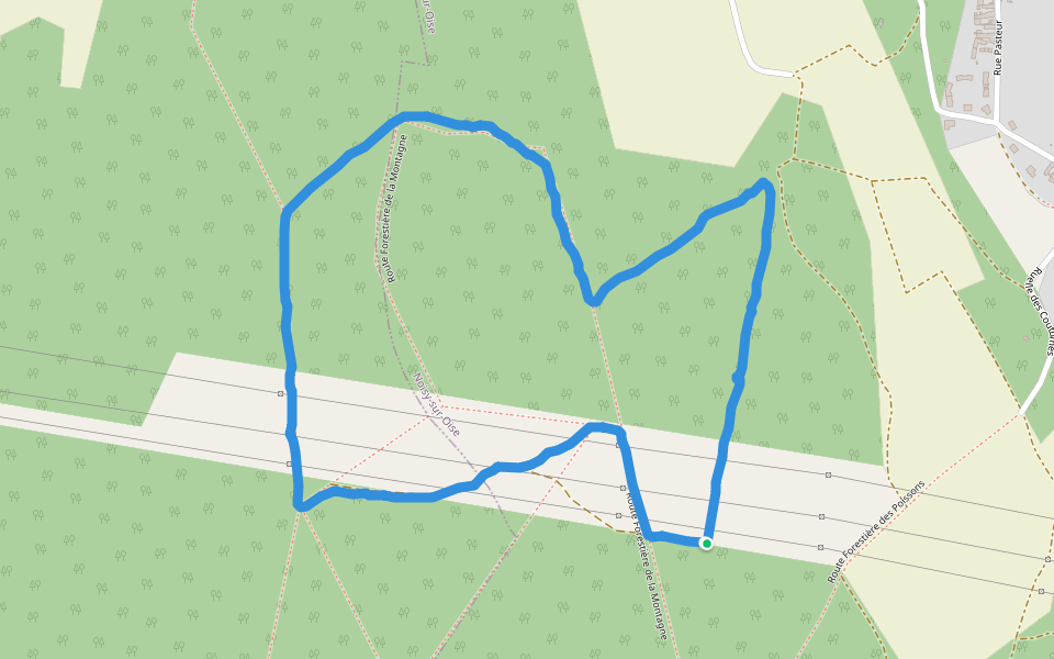 Route Forestière de la Montagne walking route map in Noisy-sur-Oise